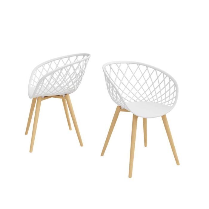 Kurv White/Natural Mini Kids Chair (Set of 2)